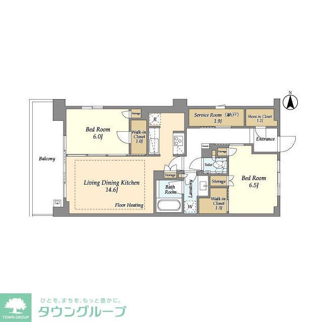 荒川区町屋のマンションの間取り