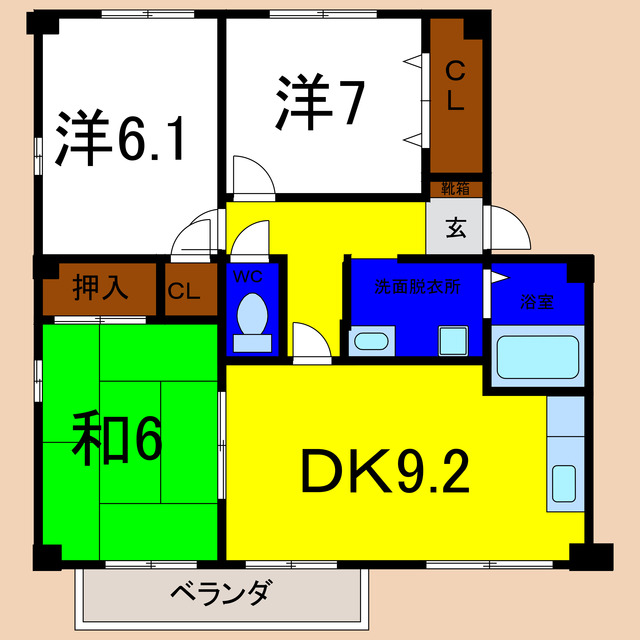 フォブール秦Ｂの間取り