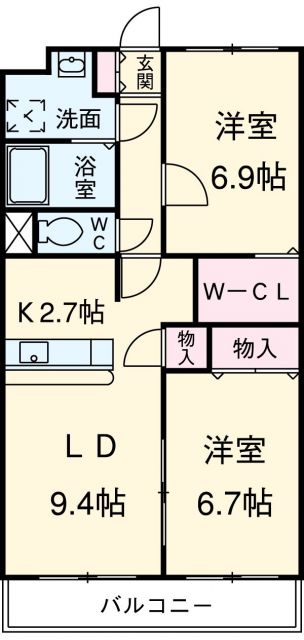 静岡市駿河区鎌田のマンションの間取り