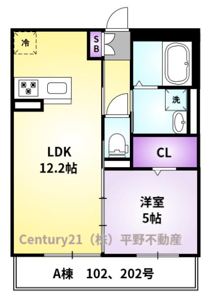 アルビレッジ　A棟の間取り