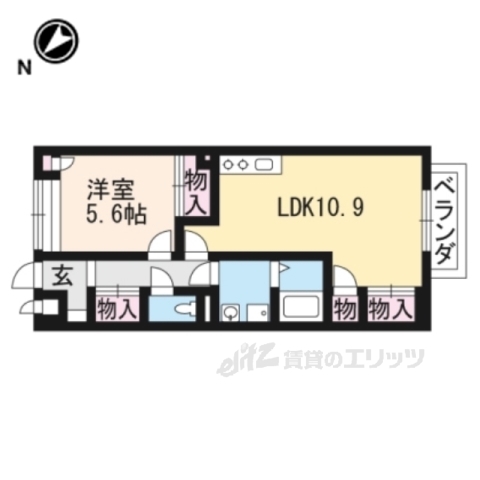 栗東市坊袋のアパートの間取り