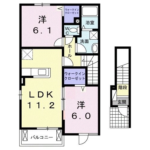 府中市高木町のアパートの間取り