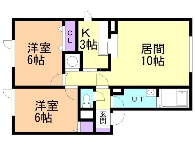 札幌市北区屯田五条のアパートの間取り