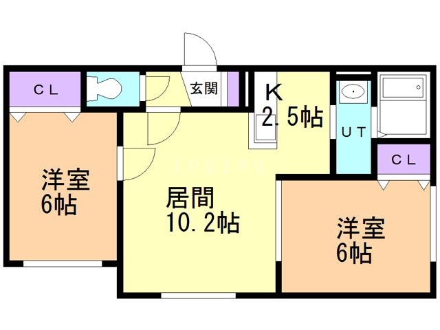 札幌市手稲区西宮の沢一条のマンションの間取り