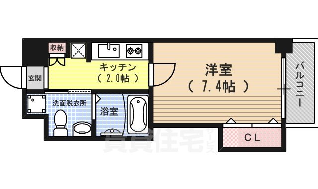 HF四条河原町レジデンス（エイチエフ）の間取り