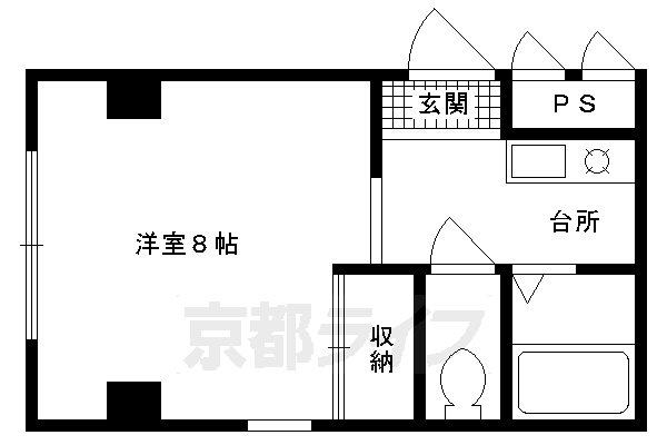 【京都市左京区一乗寺塚本町のマンションの間取り】