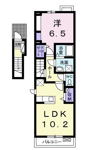 [家電付き] エスペランサ弁財天の間取り