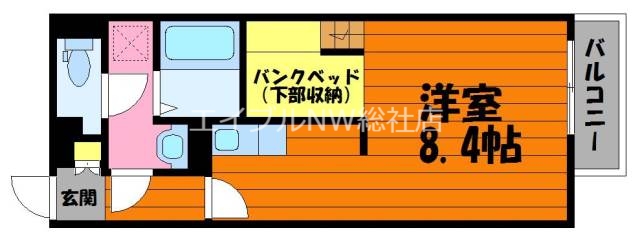 総社市中央のアパートの間取り