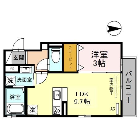 姫路市広畑区早瀬町のアパートの間取り