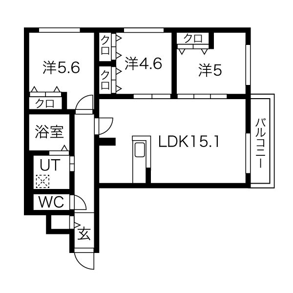 札幌市東区本町一条のマンションの間取り