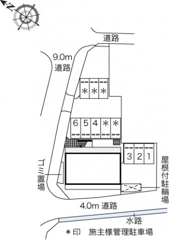 【レオパレスアルタイルの駐車場】