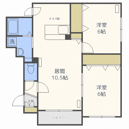 【札幌市東区北四十九条東のマンションの間取り】