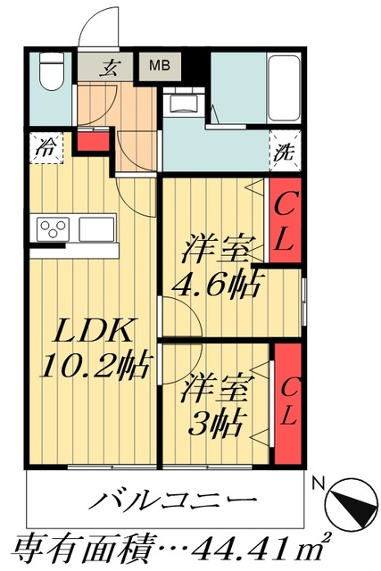 都営新宿線 篠崎駅 徒歩8分 6階建 築1年の間取り写真
