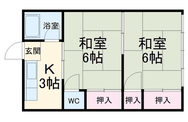 松戸市二十世紀が丘萩町のアパートの間取り