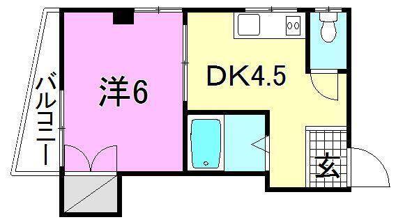 松山市北藤原町のマンションの間取り