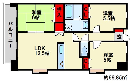 オータムパレスの間取り