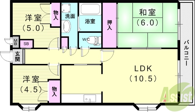 【フォンテーヌ御影山手の間取り】