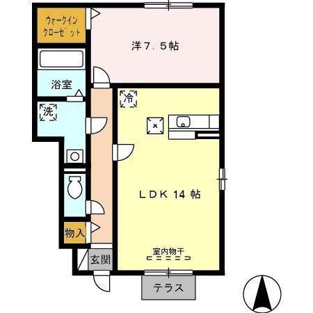 鈴鹿市西条のアパートの間取り