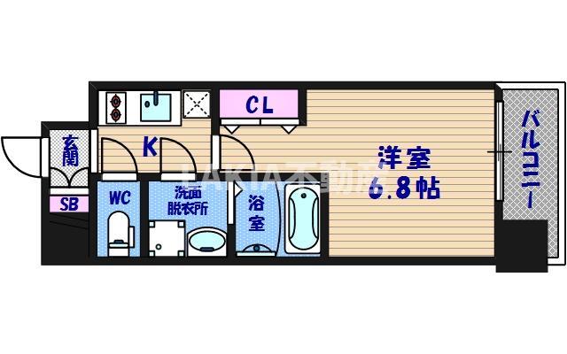 レジュールアッシュ玉造の間取り