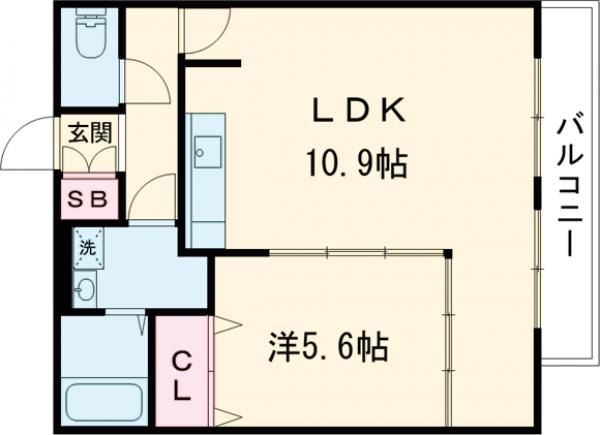 京都市中京区西ノ京内畑町のマンションの間取り