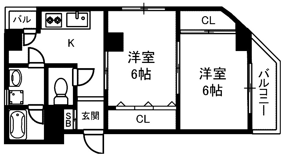 尼崎市東難波町のマンションの間取り