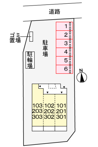 【下関市伊倉本町のアパートの駐車場】