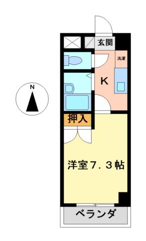 名古屋市昭和区滝川町のマンションの間取り