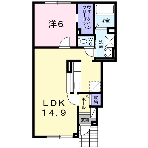 苫小牧市北栄町のアパートの間取り