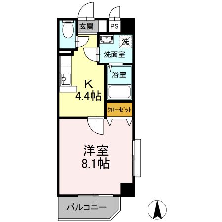 白石市字沢目のマンションの間取り