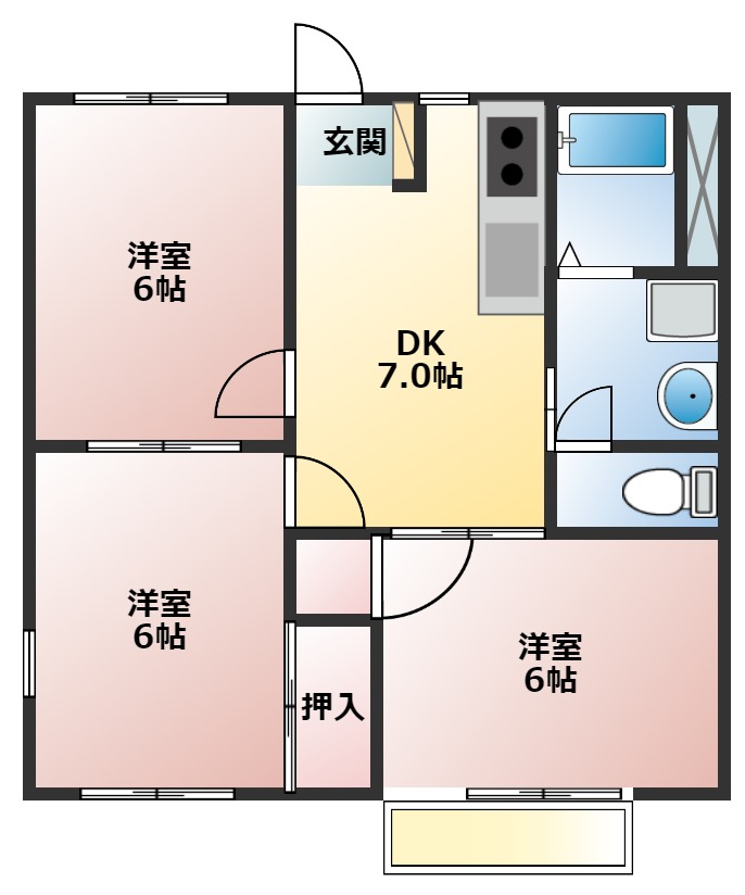 ブラウンエイトＡの間取り