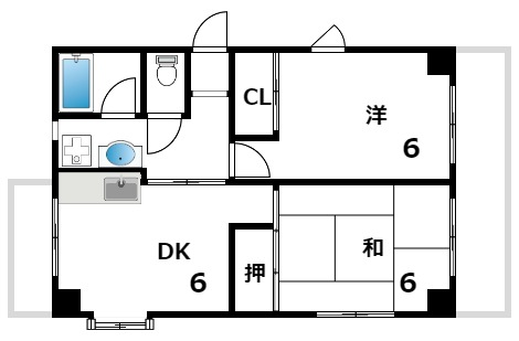 白い小さなMansion六甲の間取り