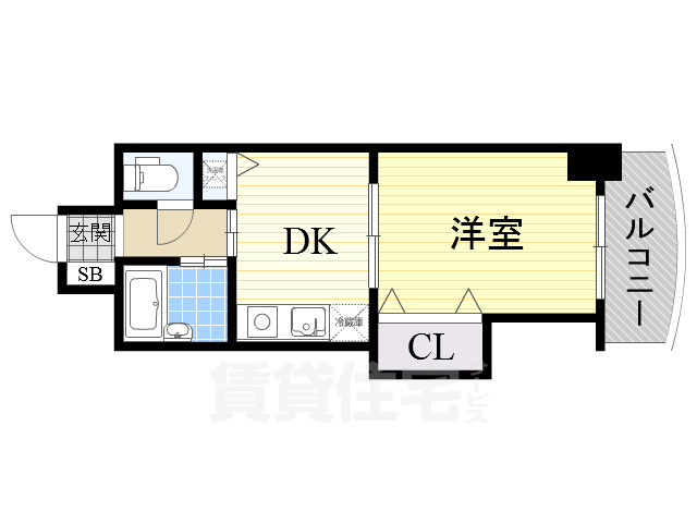 大阪市淀川区東三国のマンションの間取り