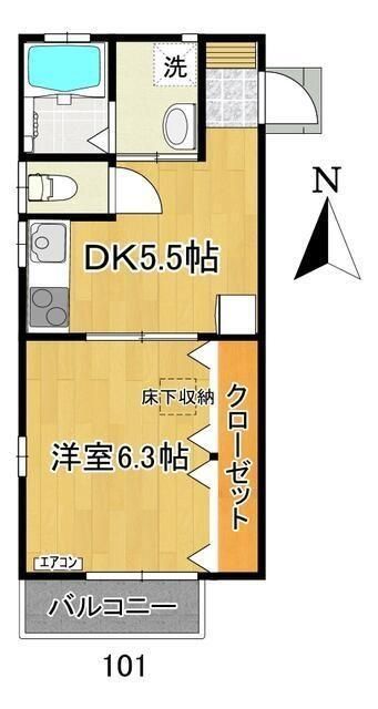 さいたま市大宮区大成町のアパートの間取り