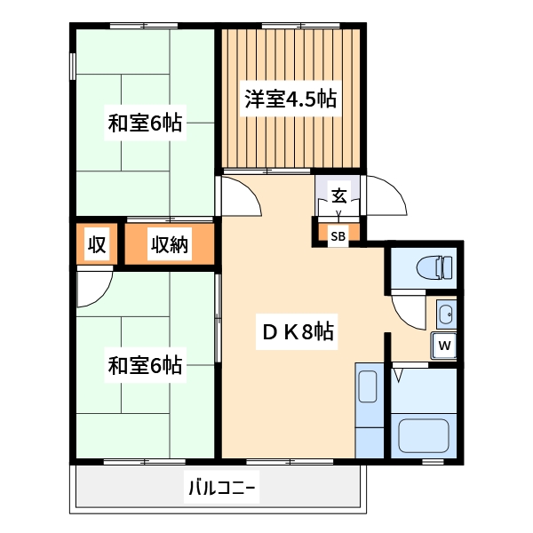 横浜市鶴見区向井町のマンションの間取り