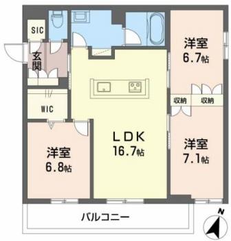 エクセレントガーデンヒルズA棟の間取り