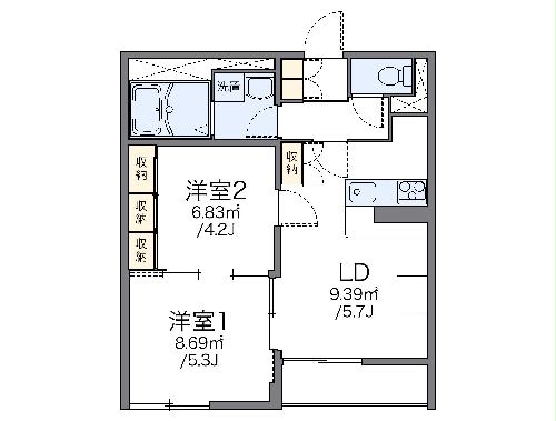 レオパレスボヌールシャトーの間取り