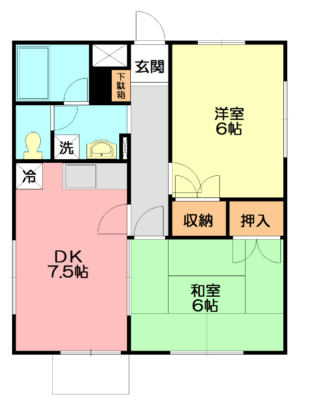 藤沢市鵠沼藤が谷のアパートの間取り