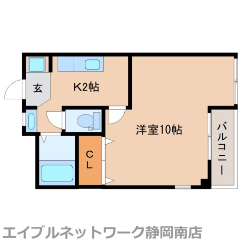 静岡市駿河区豊田のアパートの間取り