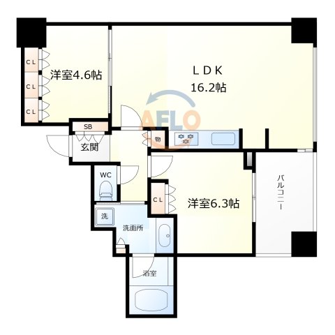 大阪市北区樋之口町のマンションの間取り