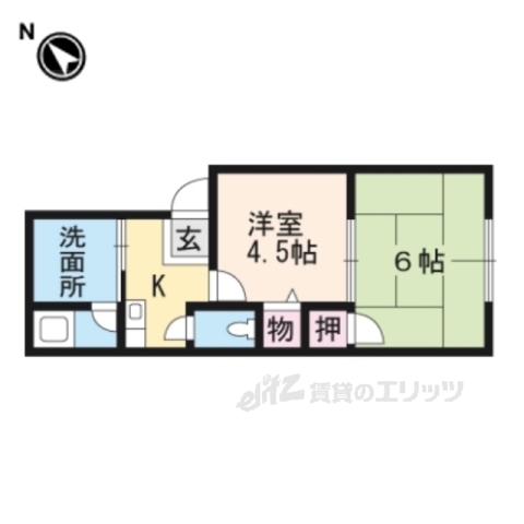 野洲市北野のアパートの間取り