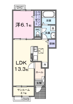 碧南市踏分町のアパートの間取り