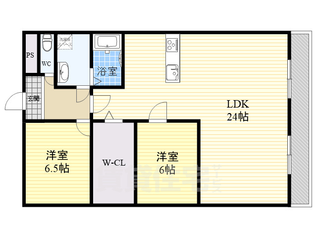 豊中市上新田のマンションの間取り