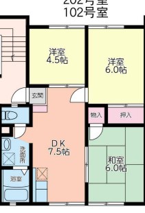 伊勢原市大住台のアパートの間取り