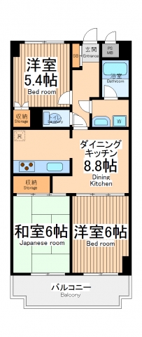 調布市国領町のマンションの間取り