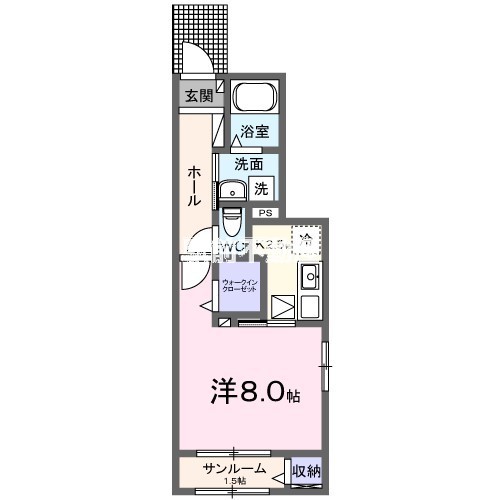 小郡市小郡のアパートの間取り