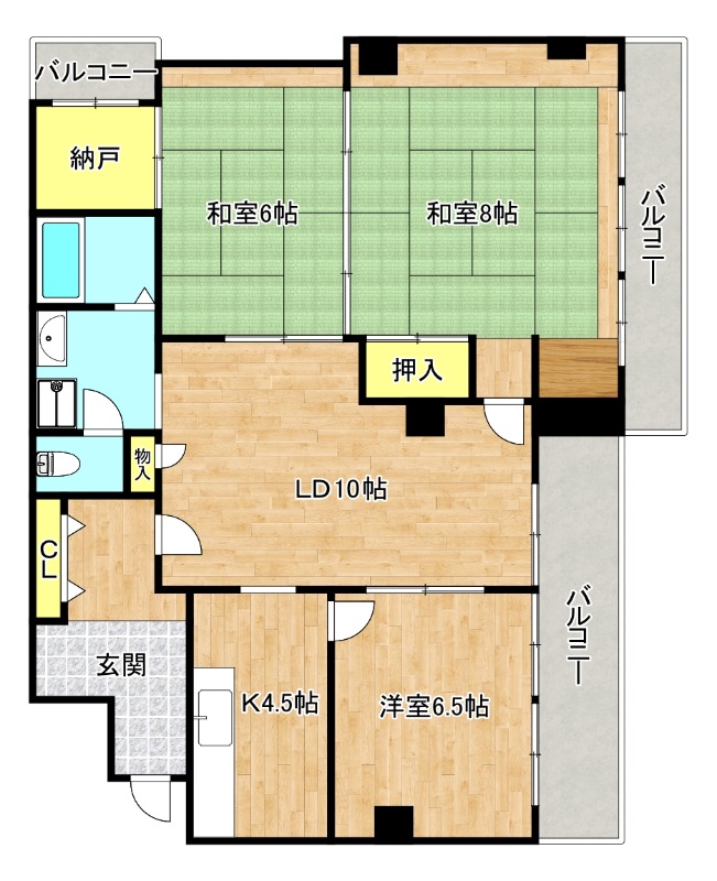 大阪市生野区桃谷のマンションの間取り