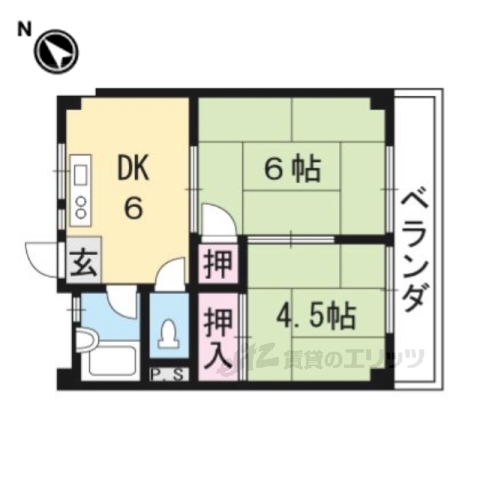 京都市左京区八瀬近衛町のアパートの間取り