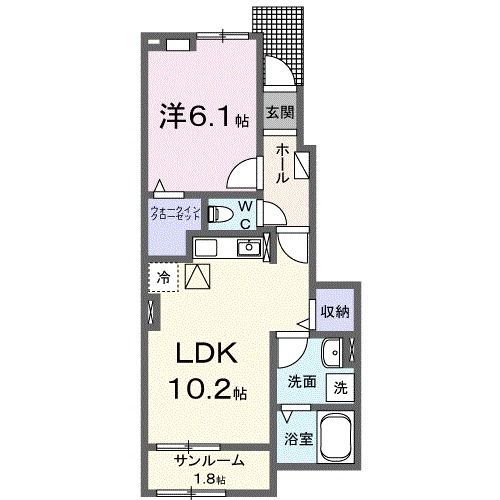 亘理郡亘理町逢隈田沢のアパートの間取り