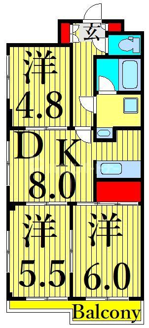 カーサフィオーレ２０２の間取り