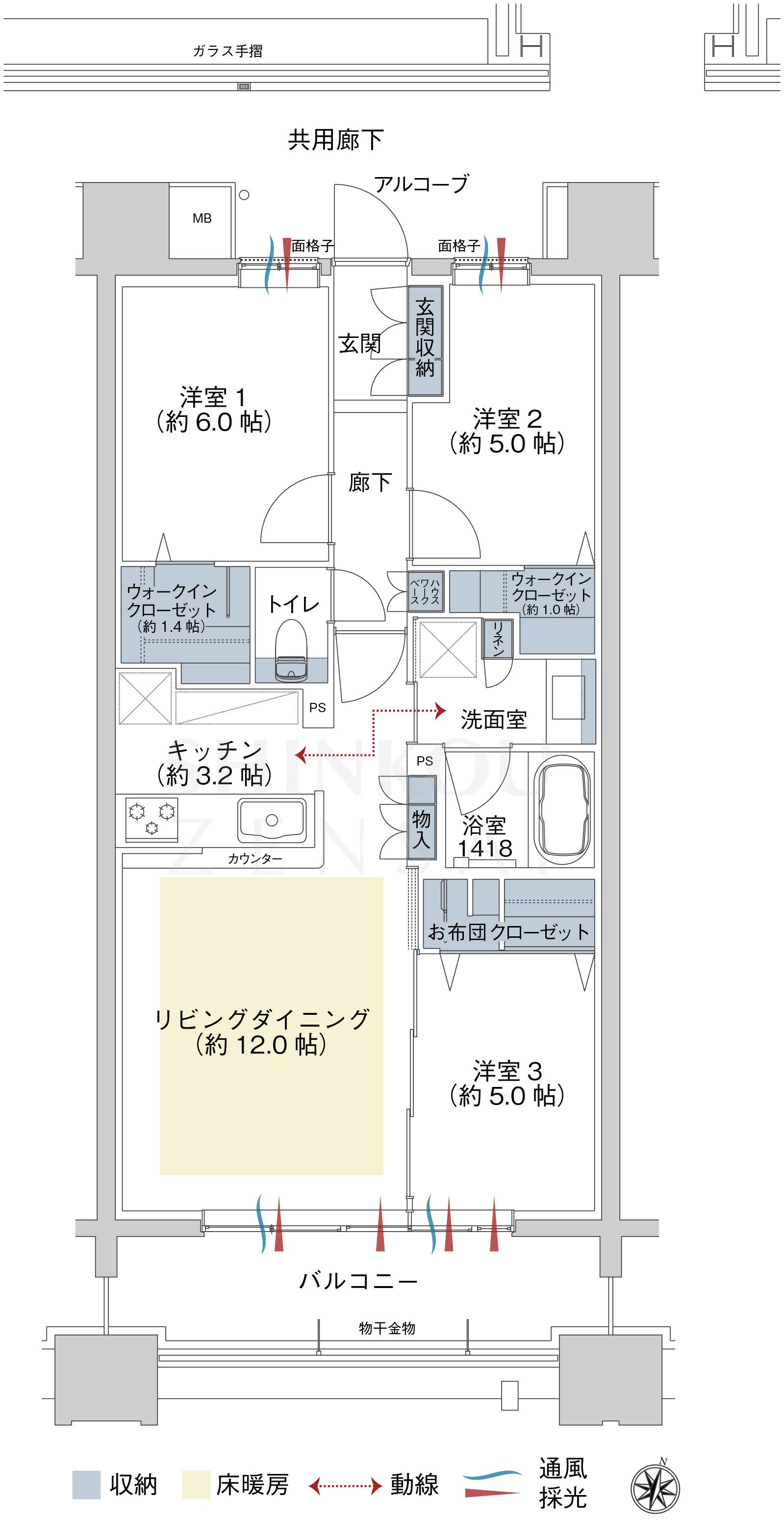 並木の杜　　ミッドタワーいわきの間取り